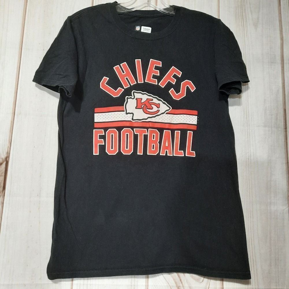 Chiefs Women's Black‎ 100% Cotton Short Sleeve Pullover T-Shirt Size Small